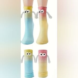 Cute Googly Eye Monster Socks - Fun Novelty Socks with Magnetic Arms & Eyes - OS